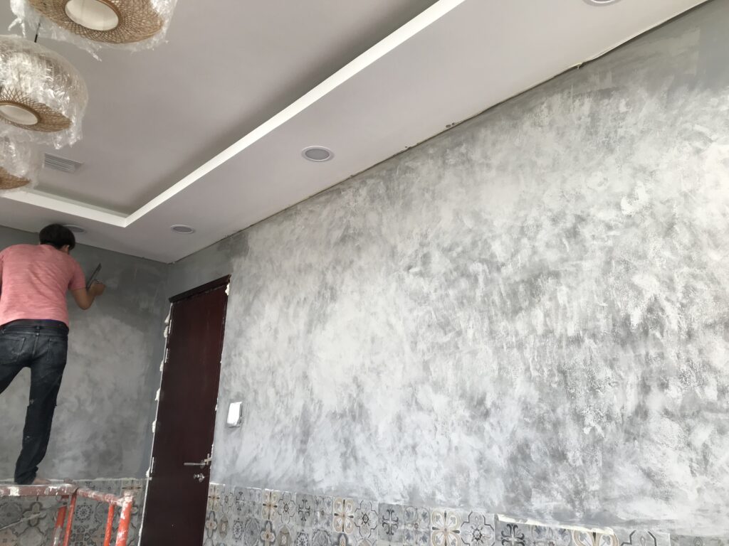 Thi công sơn bê tông stucco texture tại toà nhà gia định ST011 1